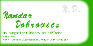 nandor dobrovics business card